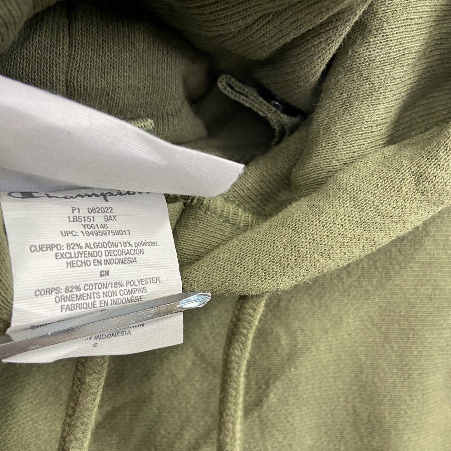 Champion　チャンピオン　リバースウィーブ　スウェットパーカー/フーディー　デッドストック　カーキー　Lサイズ