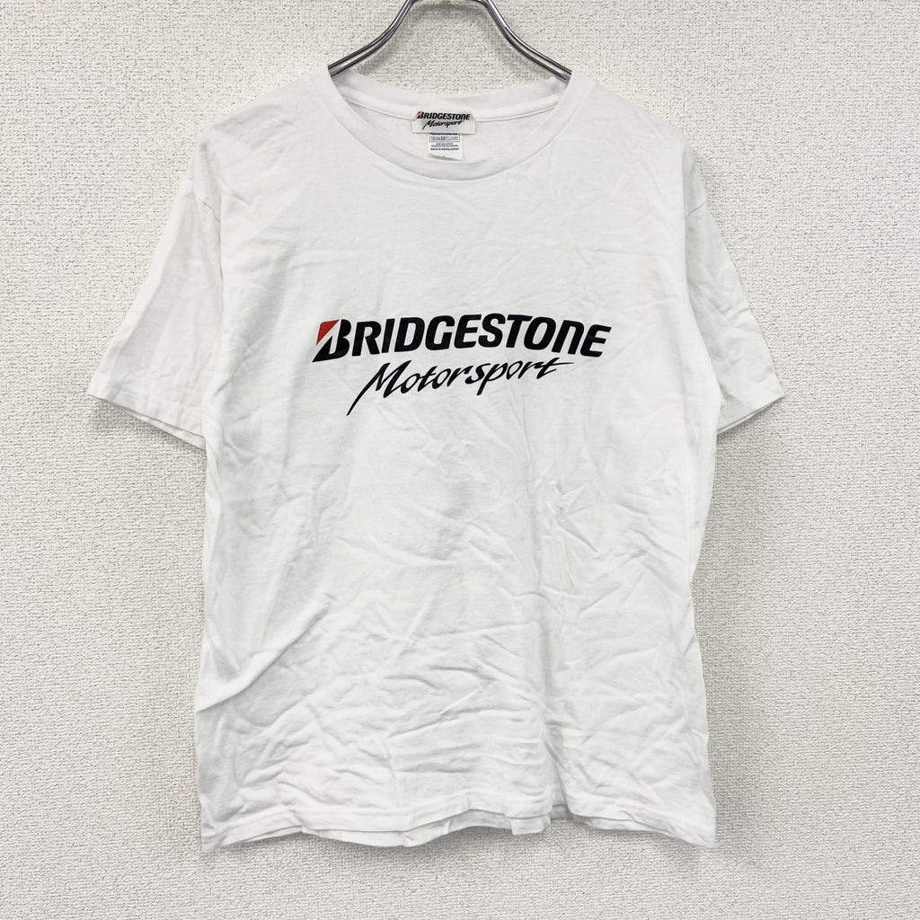 BRIDGESTONE　ブリヂストン　半袖プリントＴシャツ　企業ロゴ　白　ホワイト　Lサイズ