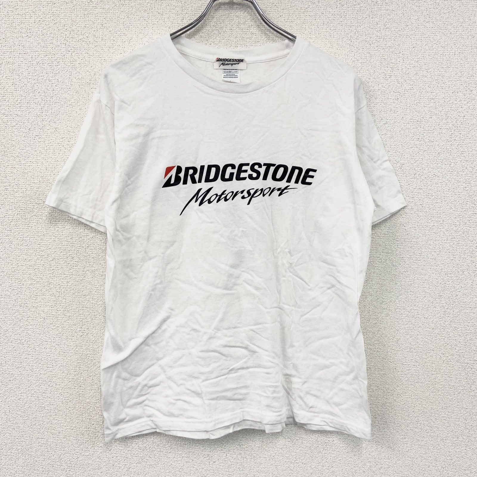 BRIDGESTONE　ブリヂストン　半袖プリントＴシャツ　企業ロゴ　白　ホワイト　Lサイズ