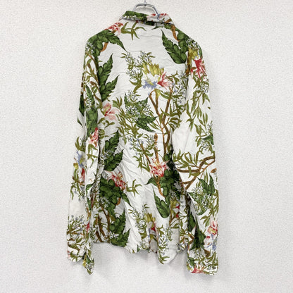 CARDCHE　長袖シャツ　総柄　白　ホワイト　2XLサイズ