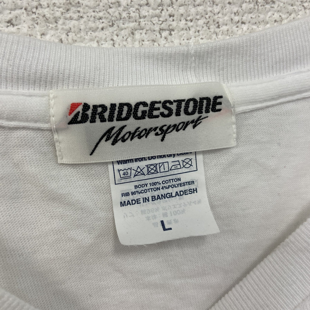 BRIDGESTONE　ブリヂストン　半袖プリントＴシャツ　企業ロゴ　白　ホワイト　Lサイズ