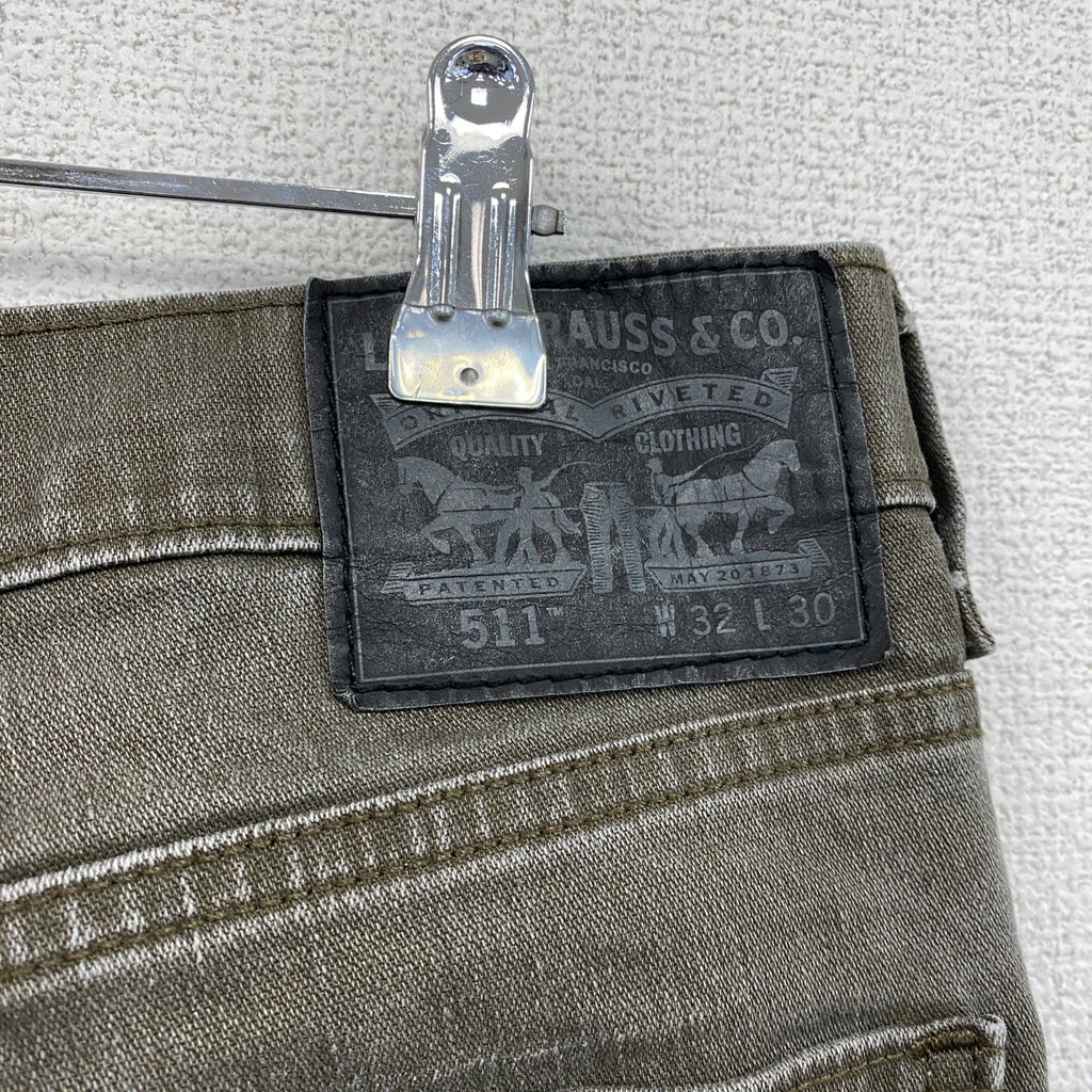 Levi’ｓ　リーバイス　511　デニムパンツ/ジーンズ　ジップフライ　カーキ　W32サイズ　古着