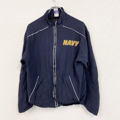 U.S.NAVY　RUNNING JACKET　ナイロンジャケット　ミリタリー　米軍　デカロゴ　紺　ネイビー　Sサイズ