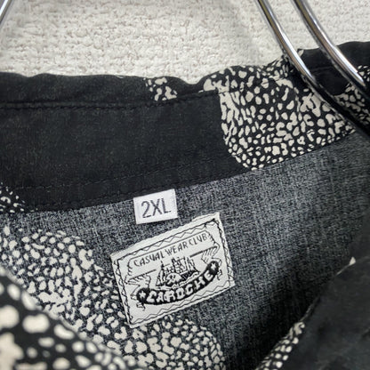 CARDCHE　長袖シャツ　総柄　黒　ブラック　2XLサイズ