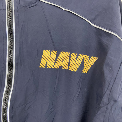 U.S.NAVY　RUNNING JACKET　ナイロンジャケット　ミリタリー　米軍　デカロゴ　紺　ネイビー　Sサイズ