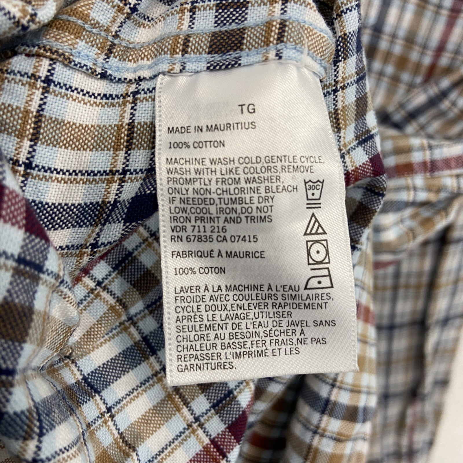 NAUTICA　ノーティカ　長袖ボタンダウンシャツ　チェック柄　マルチカラー　紺　ネイビー　ベージュ　2XLサイズ