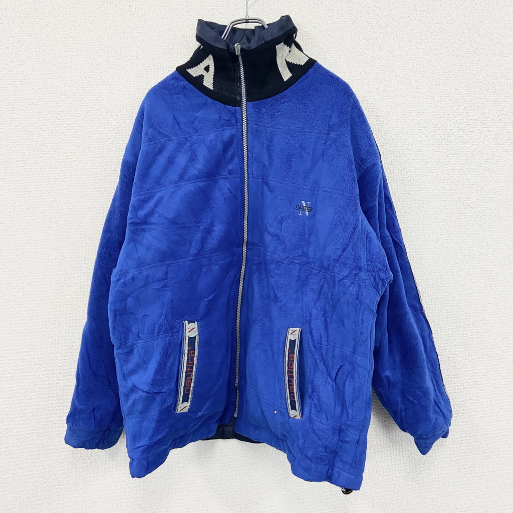 90s～　Nautica　ノーティカ　中綿ジャケット　フリースジャケット　ヴィンテージ　リバーシブル　紺　ネイビー　古着