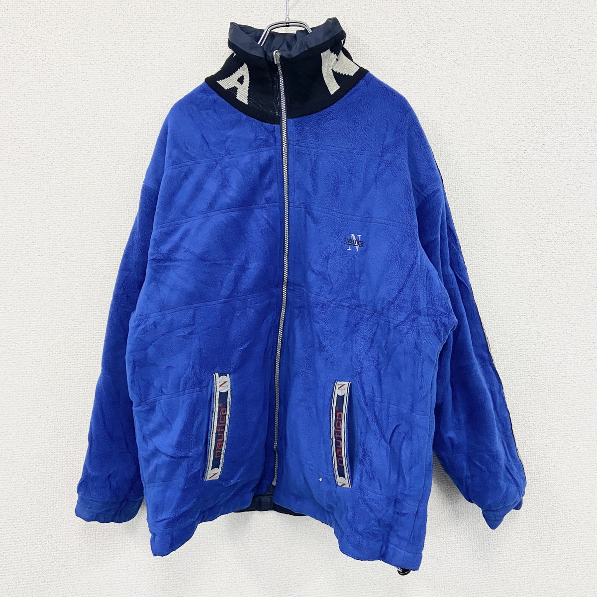 90s～　Nautica　ノーティカ　中綿ジャケット　フリースジャケット　ヴィンテージ　リバーシブル　紺　ネイビー　古着