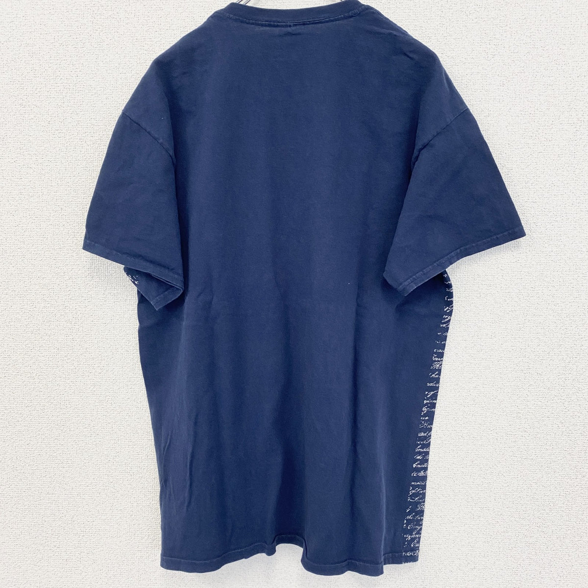 GILDAN　半袖ロゴプリントＴシャツ　英字　筆記体　アメリカ国旗　鷲　レトロデザイン　クルーネック　Lサイズ　古着
