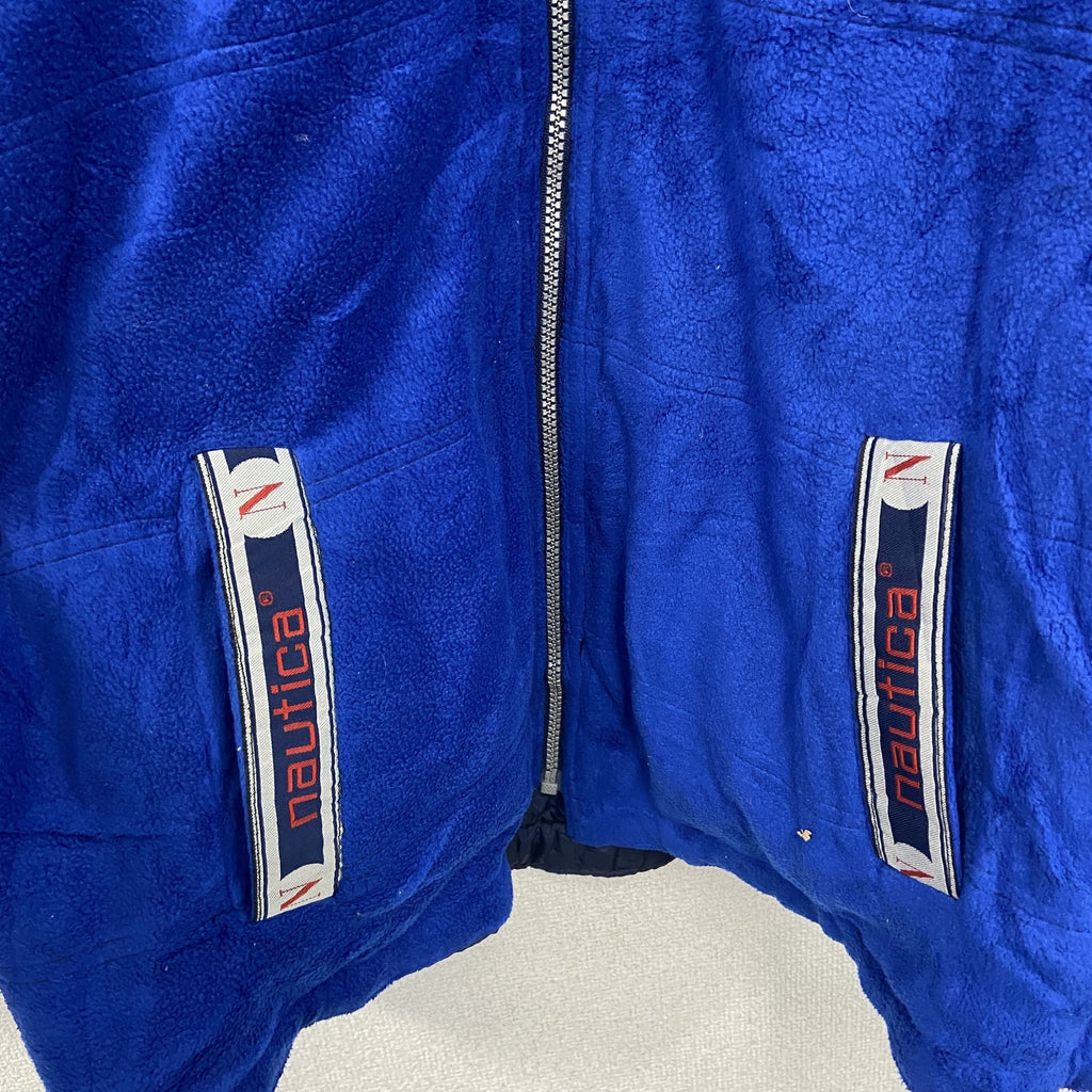 90s～　Nautica　ノーティカ　中綿ジャケット　フリースジャケット　ヴィンテージ　リバーシブル　紺　ネイビー　古着