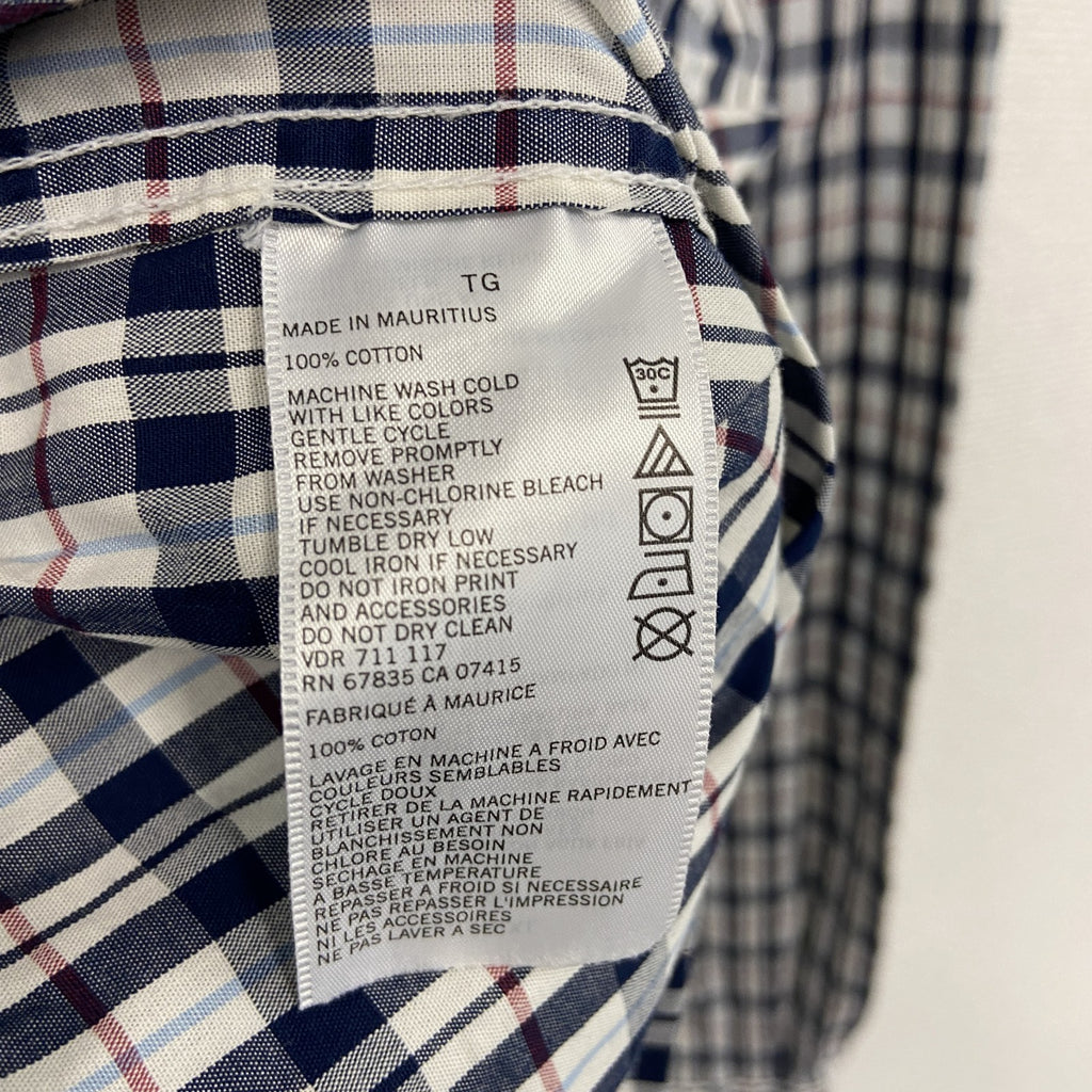 NAUTICA　ノーティカ　長袖ボタンダウンシャツ　チェック柄　マルチカラー　紺　ネイビー　XLサイズ