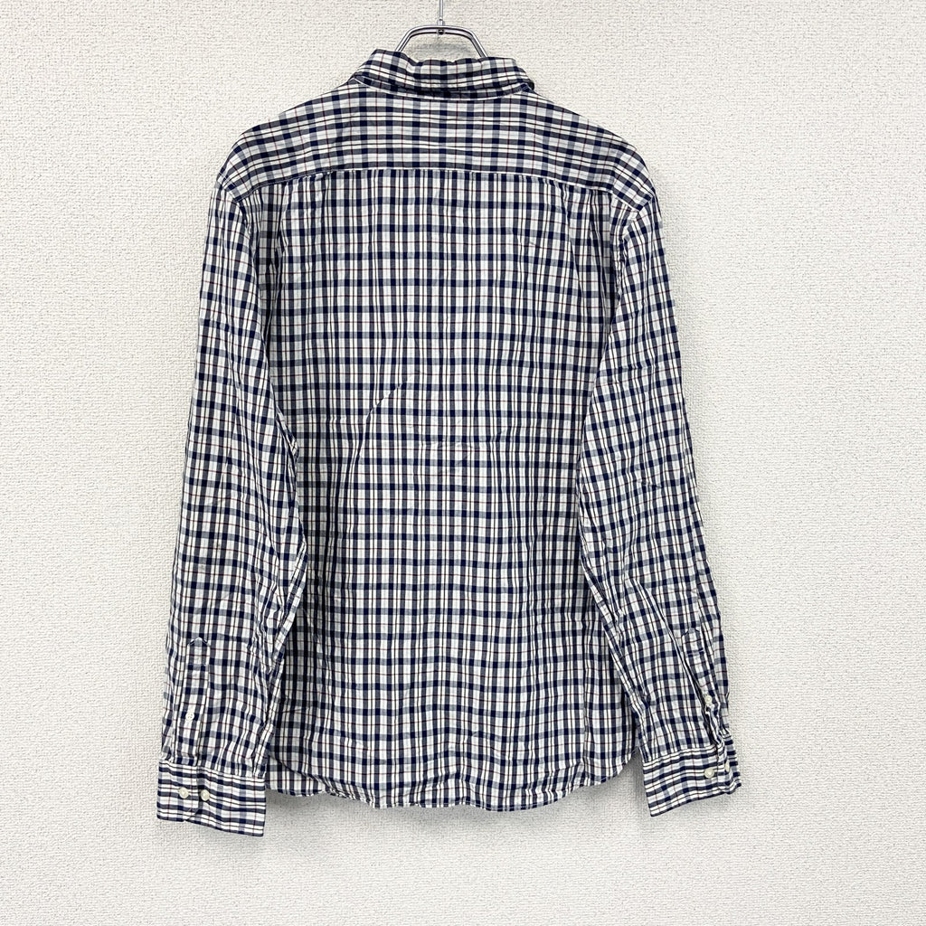 NAUTICA　ノーティカ　長袖ボタンダウンシャツ　チェック柄　マルチカラー　紺　ネイビー　XLサイズ