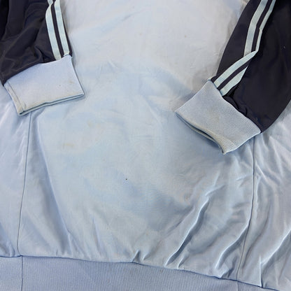 70s～　adidas　アディダス　ATP　ノーカラートラックジャケット/ジャージ　トレフォイルロゴ　ヴィンテージ　青　ブルー