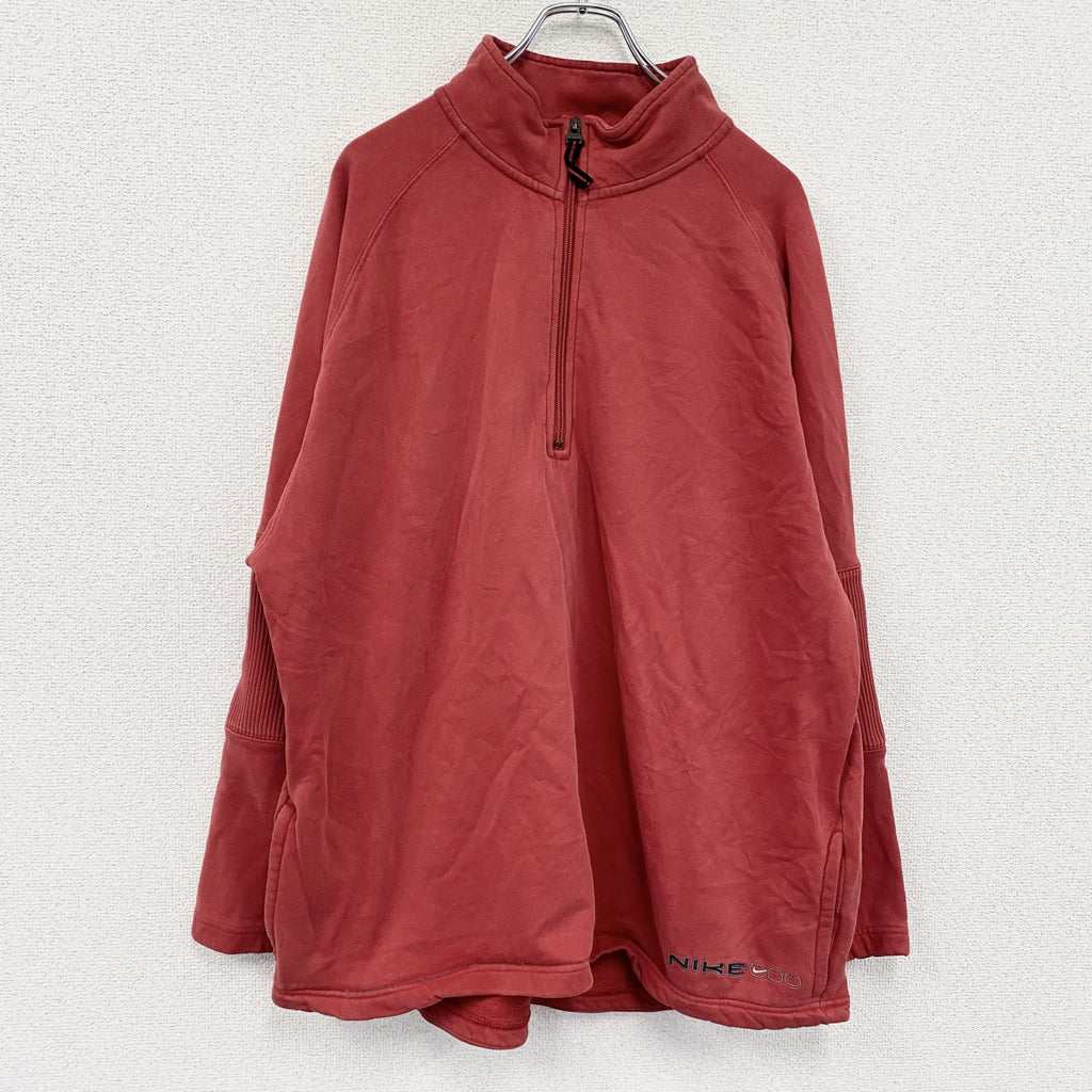 00s　NIKE　ナイキ　ハーフジップスウェット　ヴィンテージ　赤　レッド　XLサイズ　古着