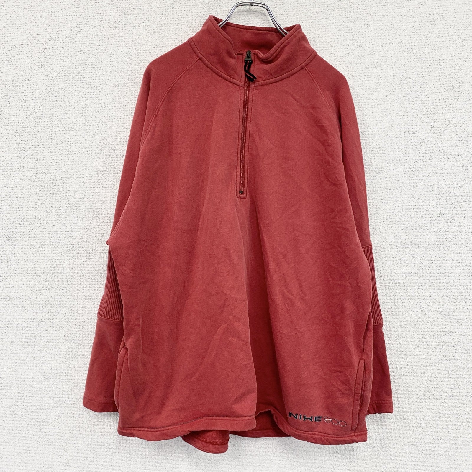 00s　NIKE　ナイキ　ハーフジップスウェット　ヴィンテージ　赤　レッド　XLサイズ　古着