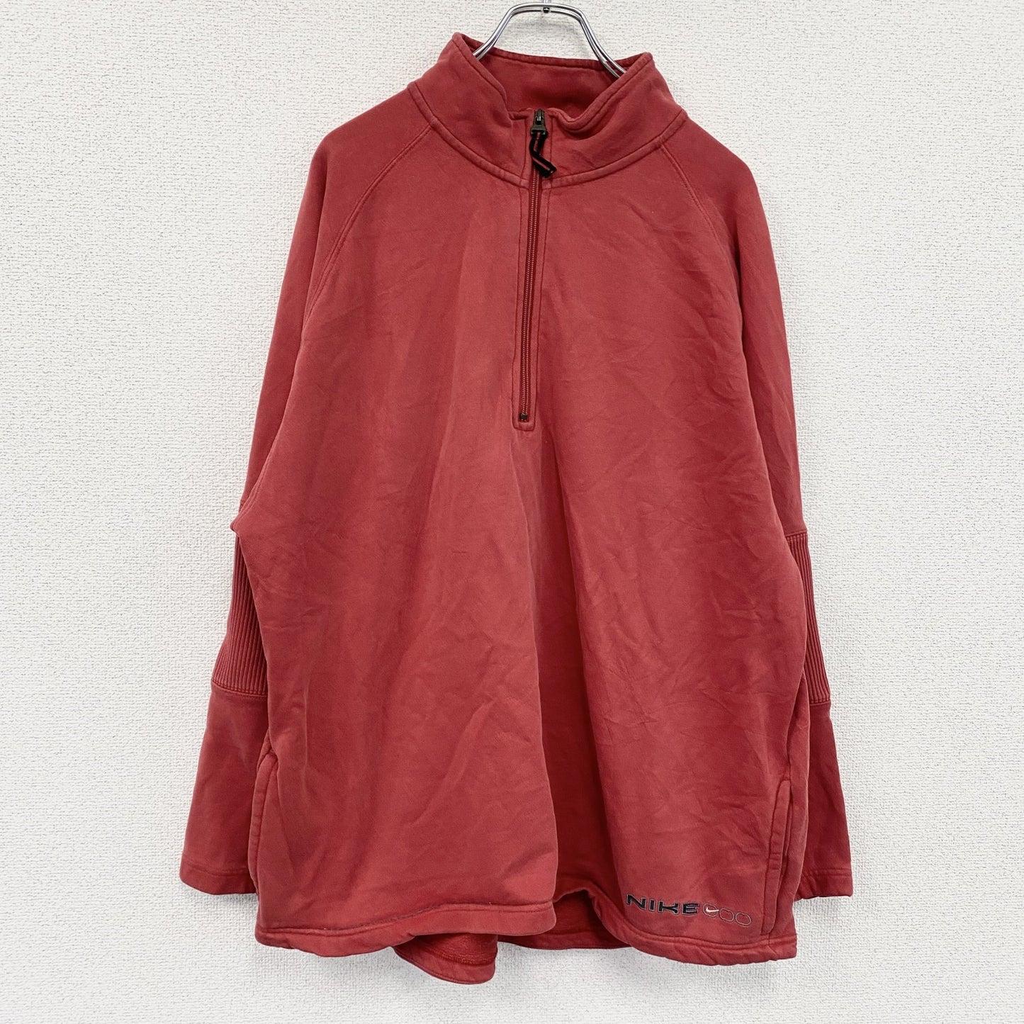 00s　NIKE　ナイキ　ハーフジップスウェット　ヴィンテージ　赤　レッド　XLサイズ