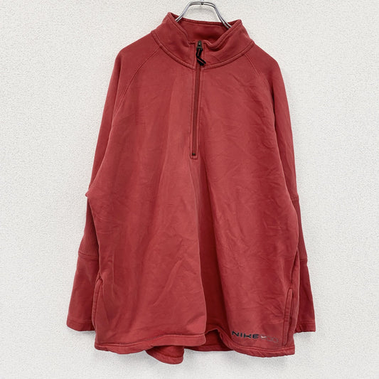 00s　NIKE　ナイキ　ハーフジップスウェット　ヴィンテージ　赤　レッド　XLサイズ