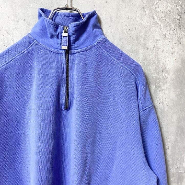 KIRKLAND　カークランド　長袖ハーフジップスウェット　トレーナー　ブルー　無地　ハイネック　秋冬服　Mサイズ　古着