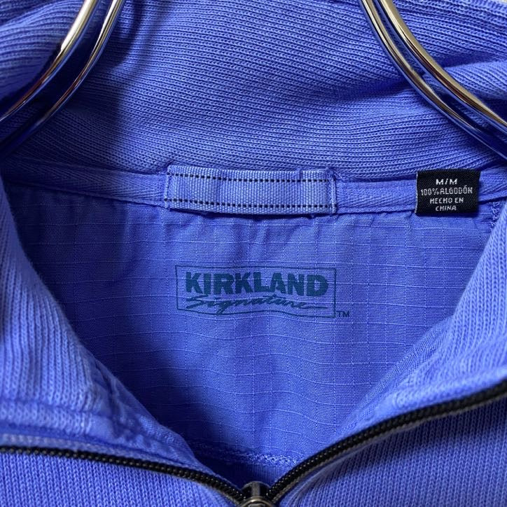 KIRKLAND　カークランド　長袖ハーフジップスウェット　トレーナー　ブルー　無地　ハイネック　秋冬服　Mサイズ　古着