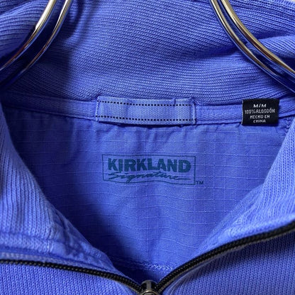 古着 used　KIRKLAND　カークランド　長袖ハーフジップスウェット　トレーナー　ブルー　無地　ハイネック　秋冬服　Mサイズ