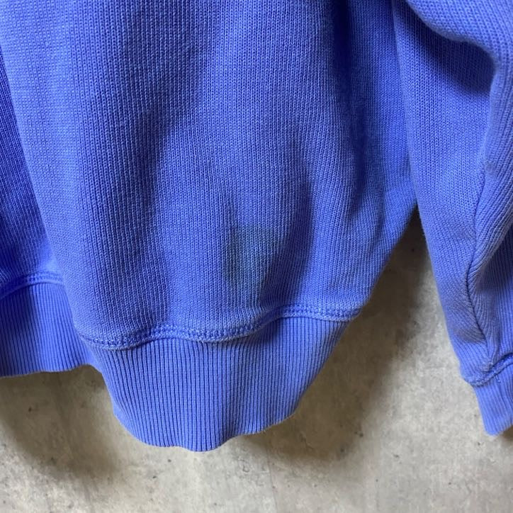 KIRKLAND　カークランド　長袖ハーフジップスウェット　トレーナー　ブルー　無地　ハイネック　秋冬服　Mサイズ　古着