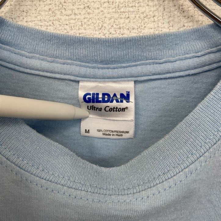 GILDAN　半袖プリントTシャツ　ケニーチェズニー　音楽　カントリー　水色　レトロデザイン　Mサイズ　古着