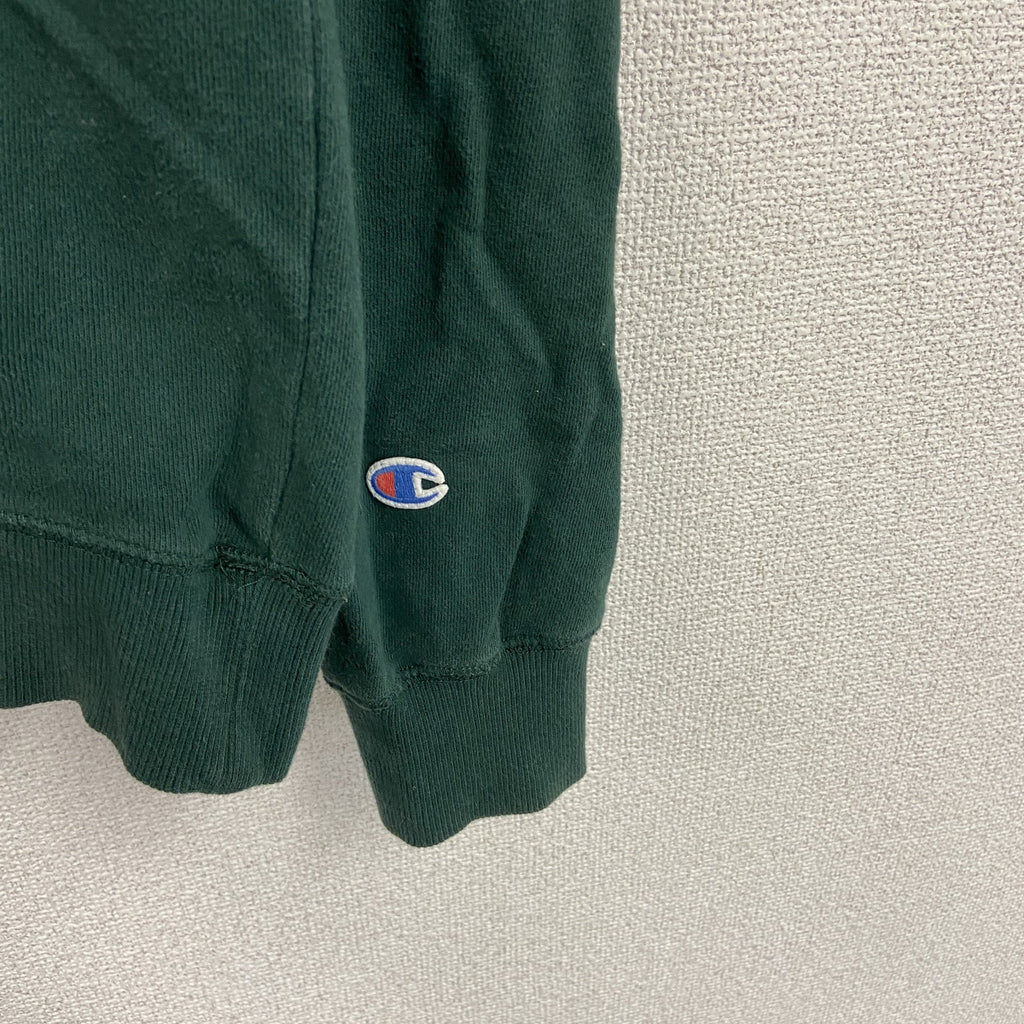 Champion　チャンピオン　スウェットパーカー/フーディー　アーチプリント　刺繍ロゴ　現行　緑　グリーン　Lサイズ　古着