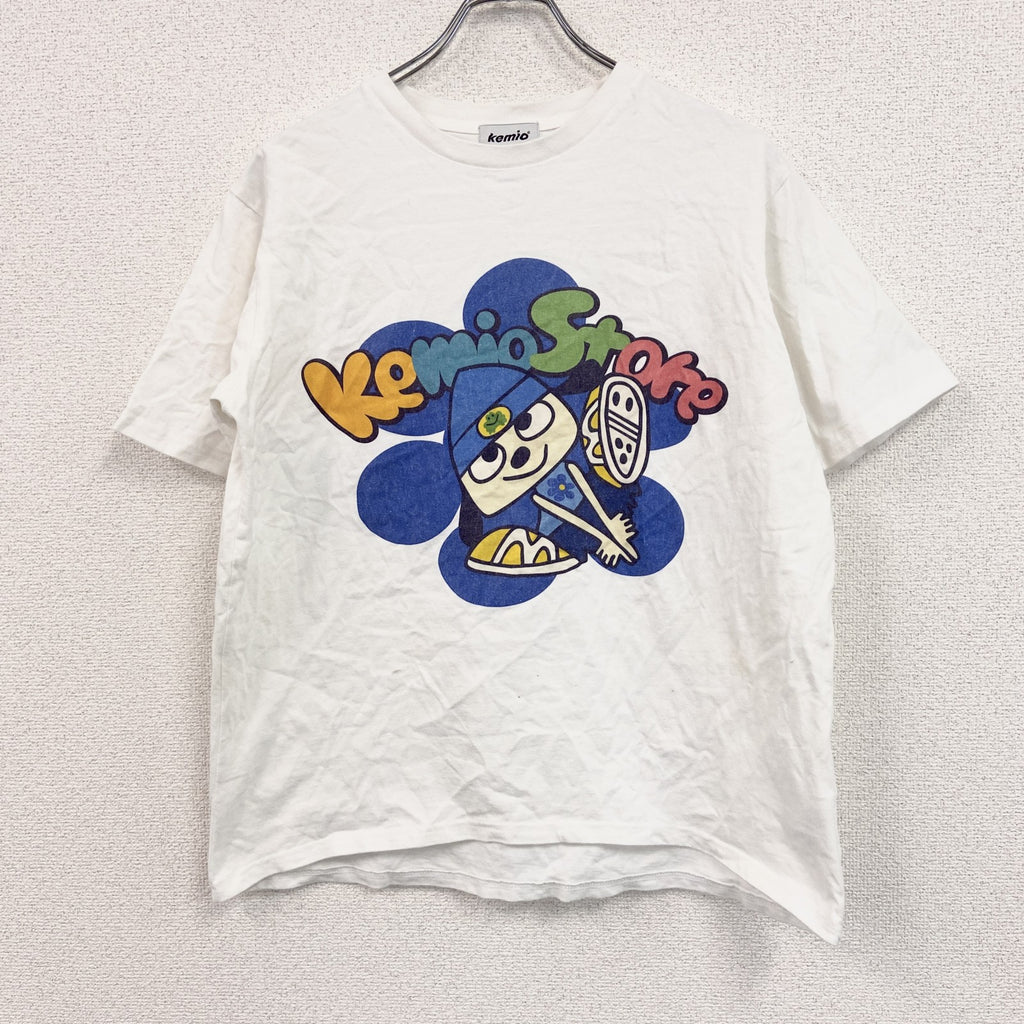 Kemio × PaRappa the Rapper　ケミオ　パラッパラッパー　半袖Tシャツ　白　ホワイト　Sサイズ　古着