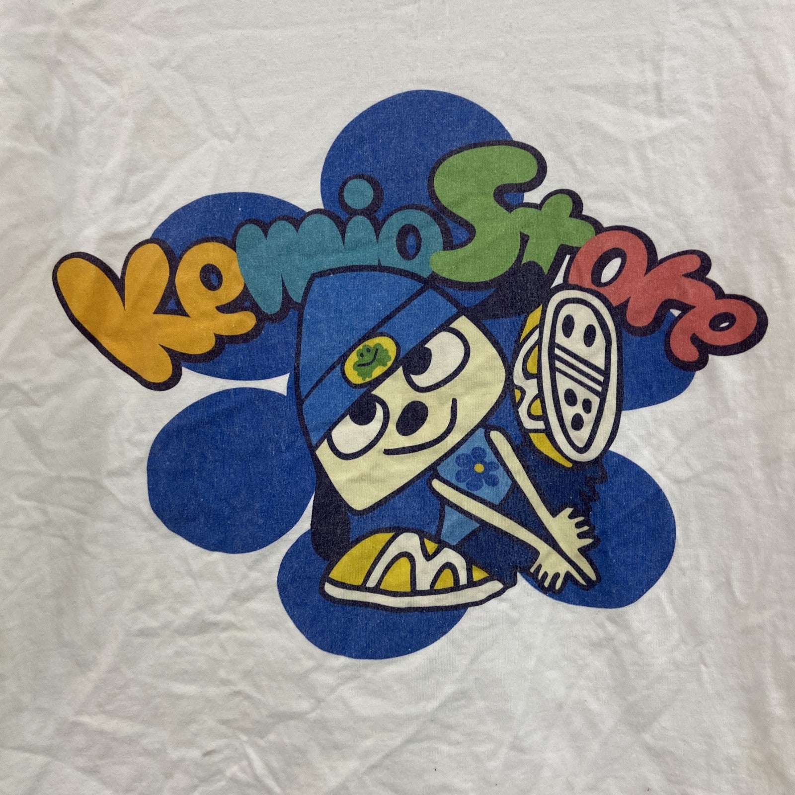 Kemio × PaRappa the Rapper　ケミオ　パラッパラッパー　半袖Tシャツ　白　ホワイト　Sサイズ　古着