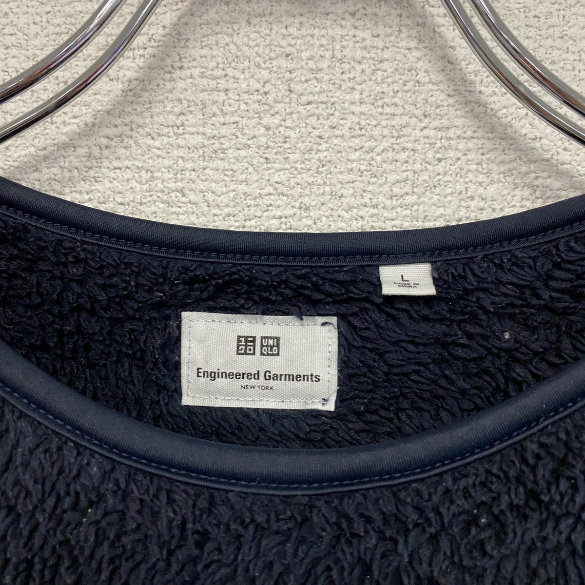 UNIQLO　ユニクロ　Engineered Garments　エンジニアガーメンツ　フリースプルオーバージャケット　紺　ネイビー　Lサイズ　古着