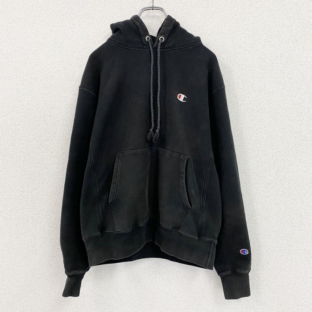 Champion　チャンピオン　リバースウィーブ　スウェットパーカー/フーディー　黒　ブラック　Mサイズ トレーナー スウェットトップス フード付き 古着