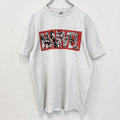 半袖アニメプリントTシャツ　MARVEL　マーベル　白　ホワイト　両面プリント　クルーネック　XLサイズ　古着