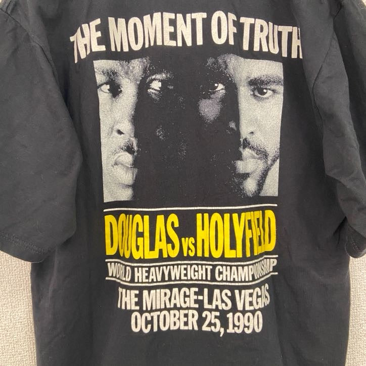 90s　JERZEES　ダグラス　ホリフィールド　半袖プリントTシャツ　ヴィンテージ　黒　ブラック　Lサイズ　