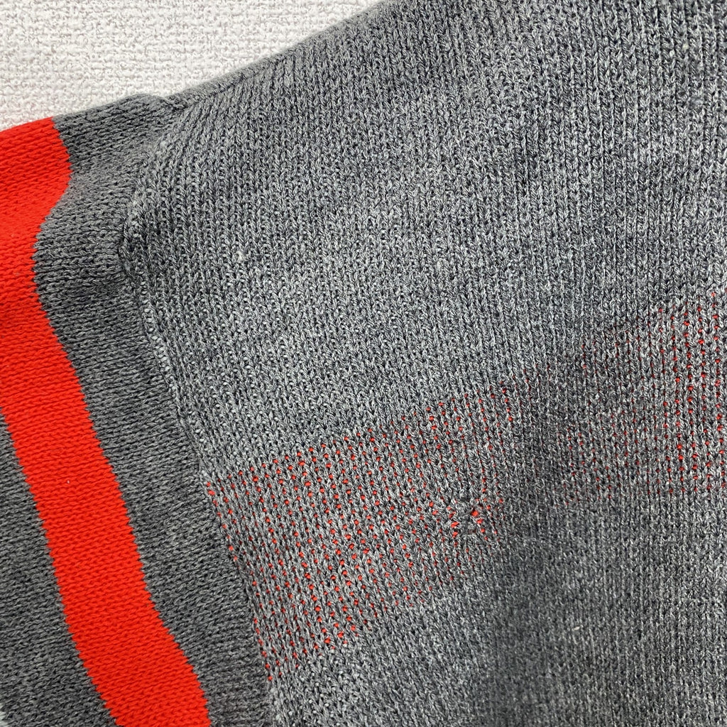 80s　PUMA　プーマ　ウールニットセーター　ヴィンテージ　グレー　灰色　赤　レッド　8サイズ　古着