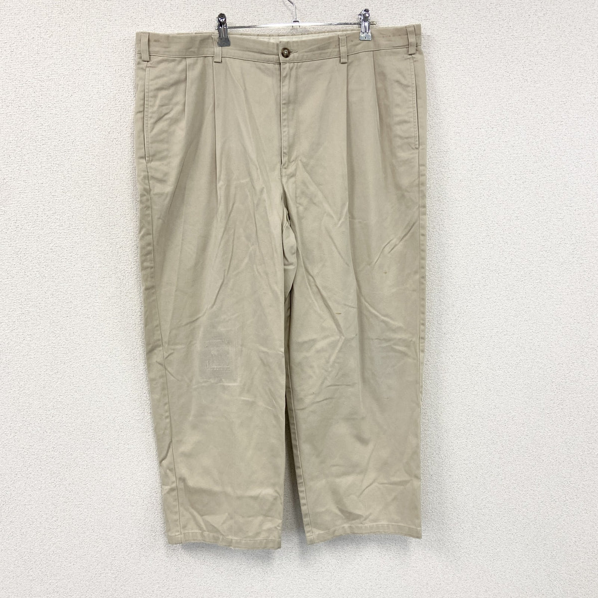 L.L.Bean　エルエルビーン　ワークパンツ/チノパンツ　ジップフライ　ベージュ　W42サイズ メンズ コットン 古着
