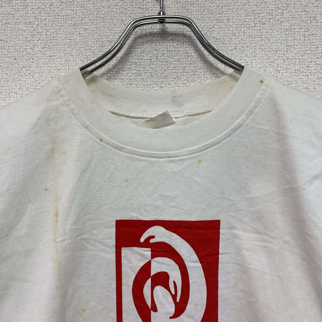 半袖プリントアートTシャツ　14連プリント　両面プリント　白　ホワイト　Lサイズ　古着