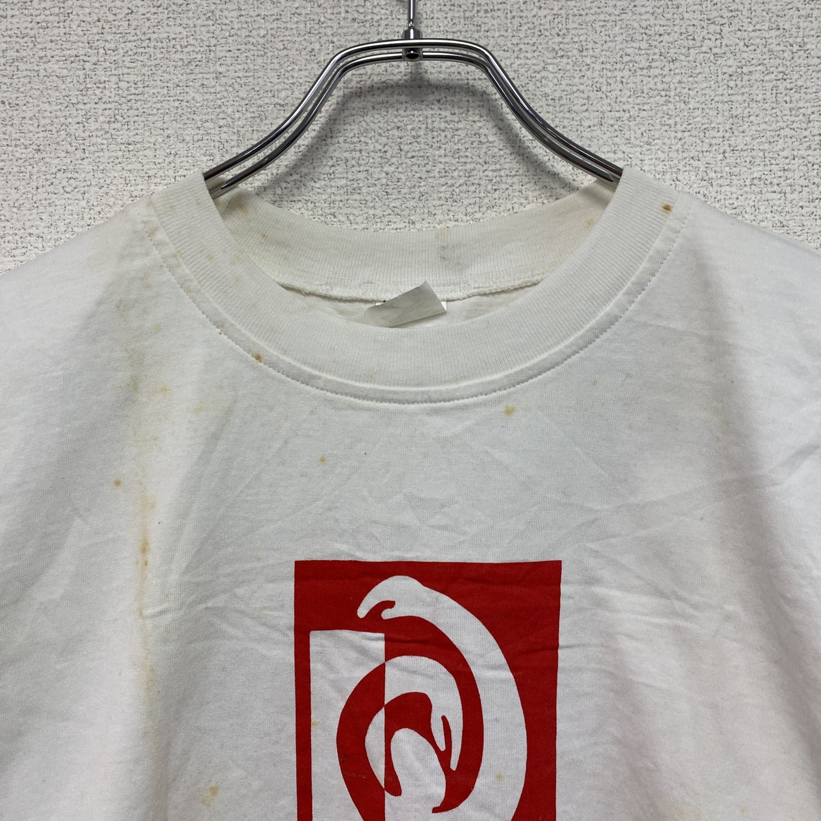 半袖プリントアートTシャツ　14連プリント　両面プリント　白　ホワイト　Lサイズ　古着
