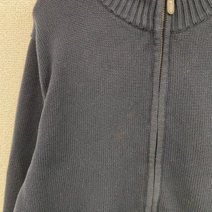 L.L.Bean　エルエルビーン　フルジップコットンニットセーター　紺　ネイビー　Lサイズ