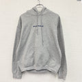 GILDAN　ギルダン　スウェットパーカー/フーディー　ジム　メッセージ　MM FILMS　灰色　グレー　Mサイズ　古着