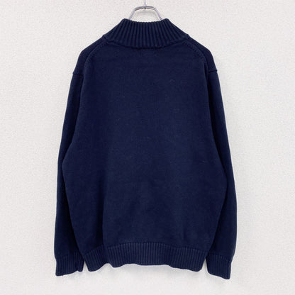 L.L.Bean　エルエルビーン　フルジップコットンニットセーター　紺　ネイビー　Lサイズ