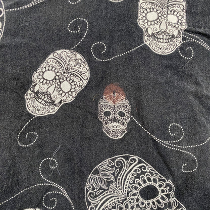 CARDCHE　長袖総柄デザインシャツ　灰色　ダークグレー　Lサイズ