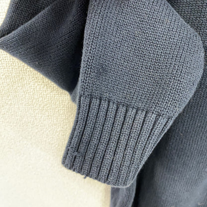 L.L.Bean　エルエルビーン　フルジップコットンニットセーター　紺　ネイビー　Lサイズ