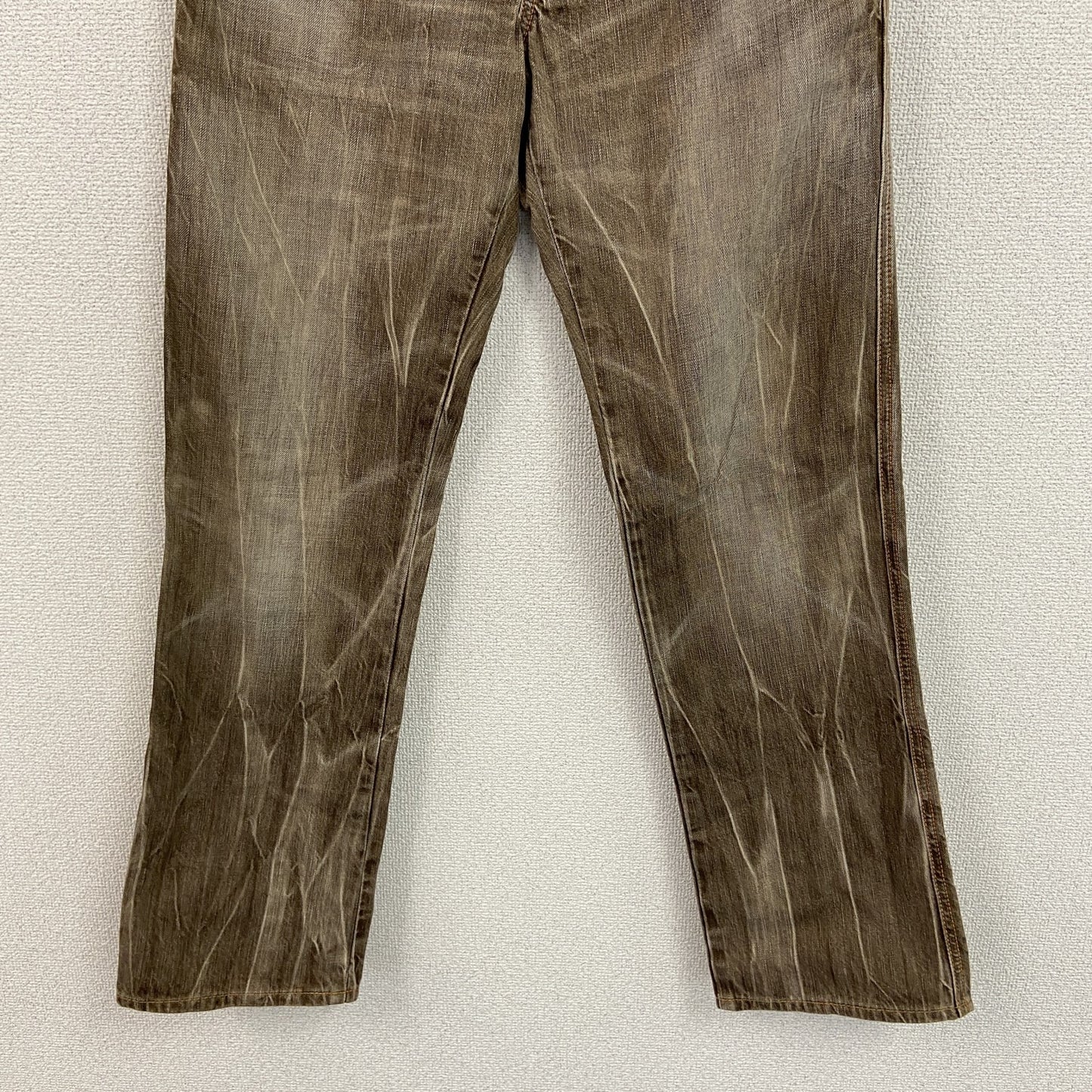 EDWIN 　エドウィン　503　デニムパンツ/ジーンズ　縦落ち　ジップフライ　茶色　ブラウン　Lサイズ