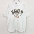 Hanes　半袖プリントTシャツ　HAWAII　レトロ　クルーネック　シングルステッチ　白　ホワイト　XLサイズ　古着