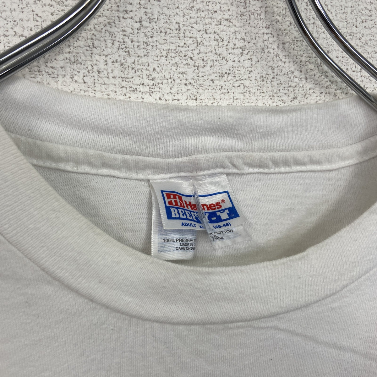 Hanes　半袖プリントTシャツ　HAWAII　レトロ　クルーネック　シングルステッチ　白　ホワイト　XLサイズ　古着