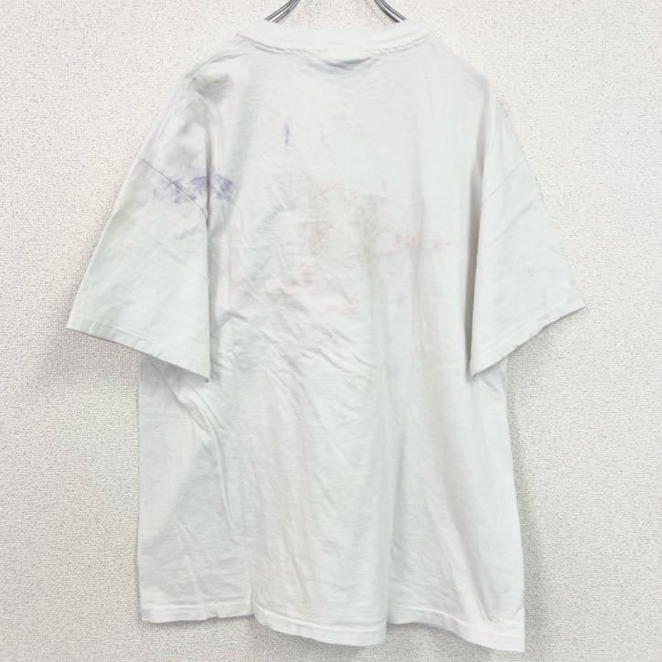 Hanes　半袖プリントTシャツ　HAWAII　レトロ　クルーネック　シングルステッチ　白　ホワイト　XLサイズ　古着