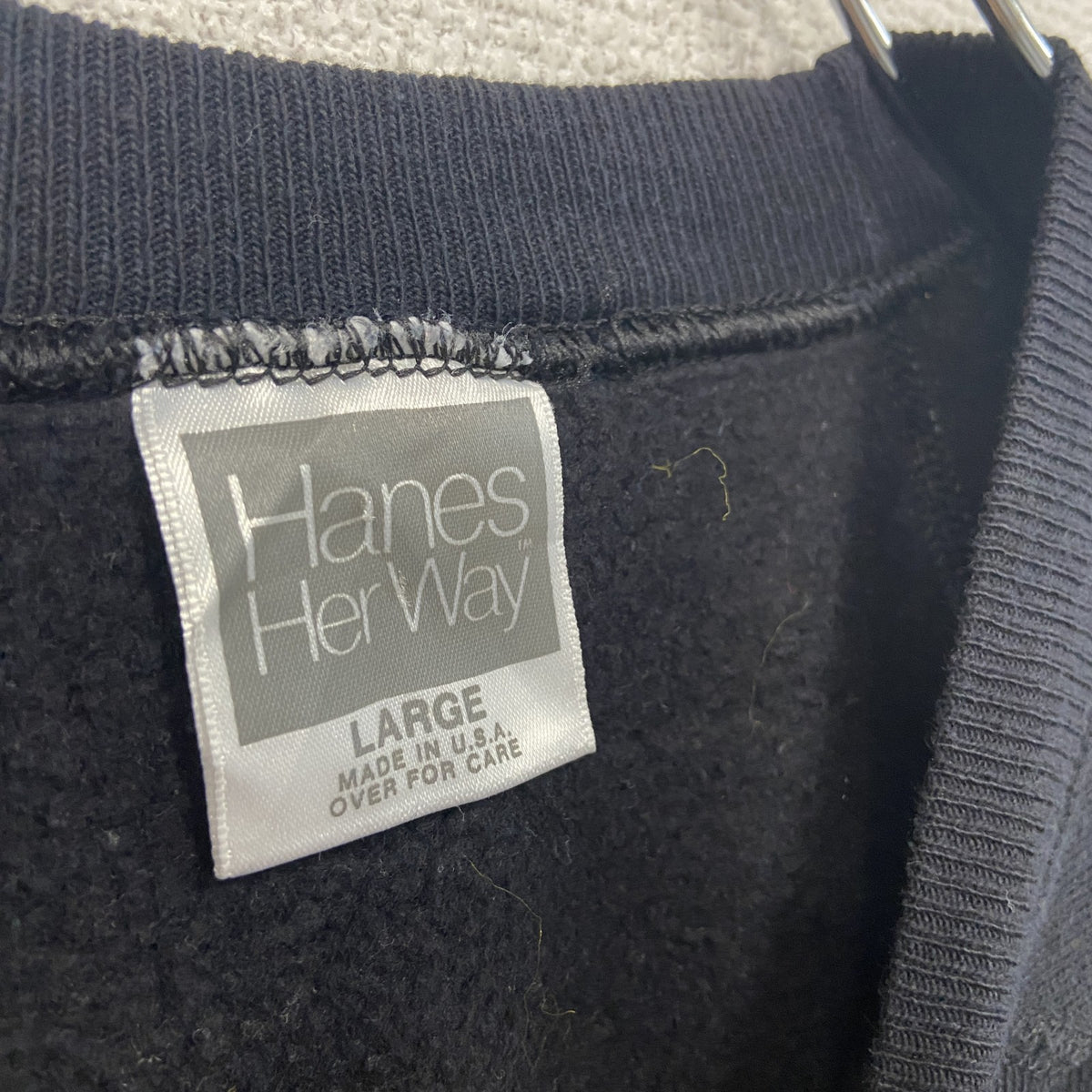80s～　Hanes Her Wey　ヘインズ　スウェット/トレーナー　ラグランスリーブ　ヴィンテージ　黒　ブラック　Lサイズ　古着