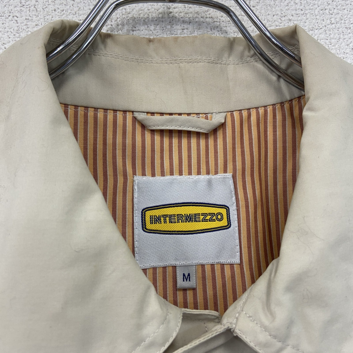 INTERMEZZO　インターメッツォ　カバーオール　ベージュ　Mサイズ ワークジャケット メンズ コットン 古着