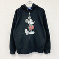 Disney　ディズニー　Mickey Mouse　ミッキーマウス　フルジップスウェットパーカー/フーディー　黒　ブラック　Lサイズ　古着