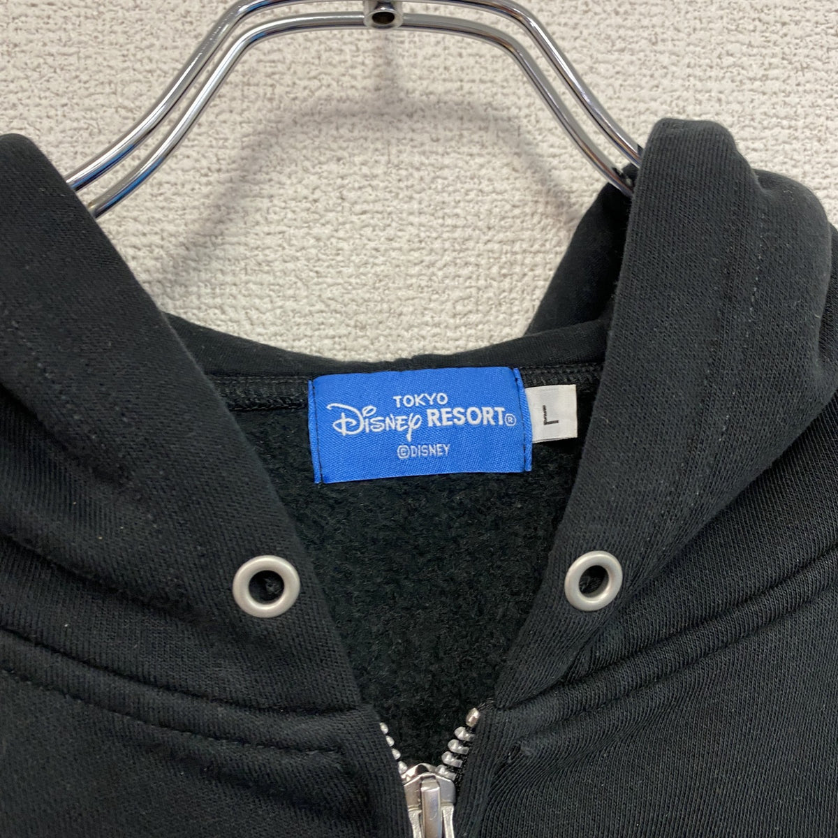 Disney　ディズニー　Mickey Mouse　ミッキーマウス　フルジップスウェットパーカー/フーディー　黒　ブラック　Lサイズ　古着